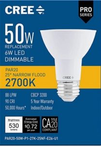 Best Lifetime LED Light Bulbs - Cree PAR20 50W Light Bulb