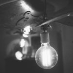 Black and White image of a lightbulb