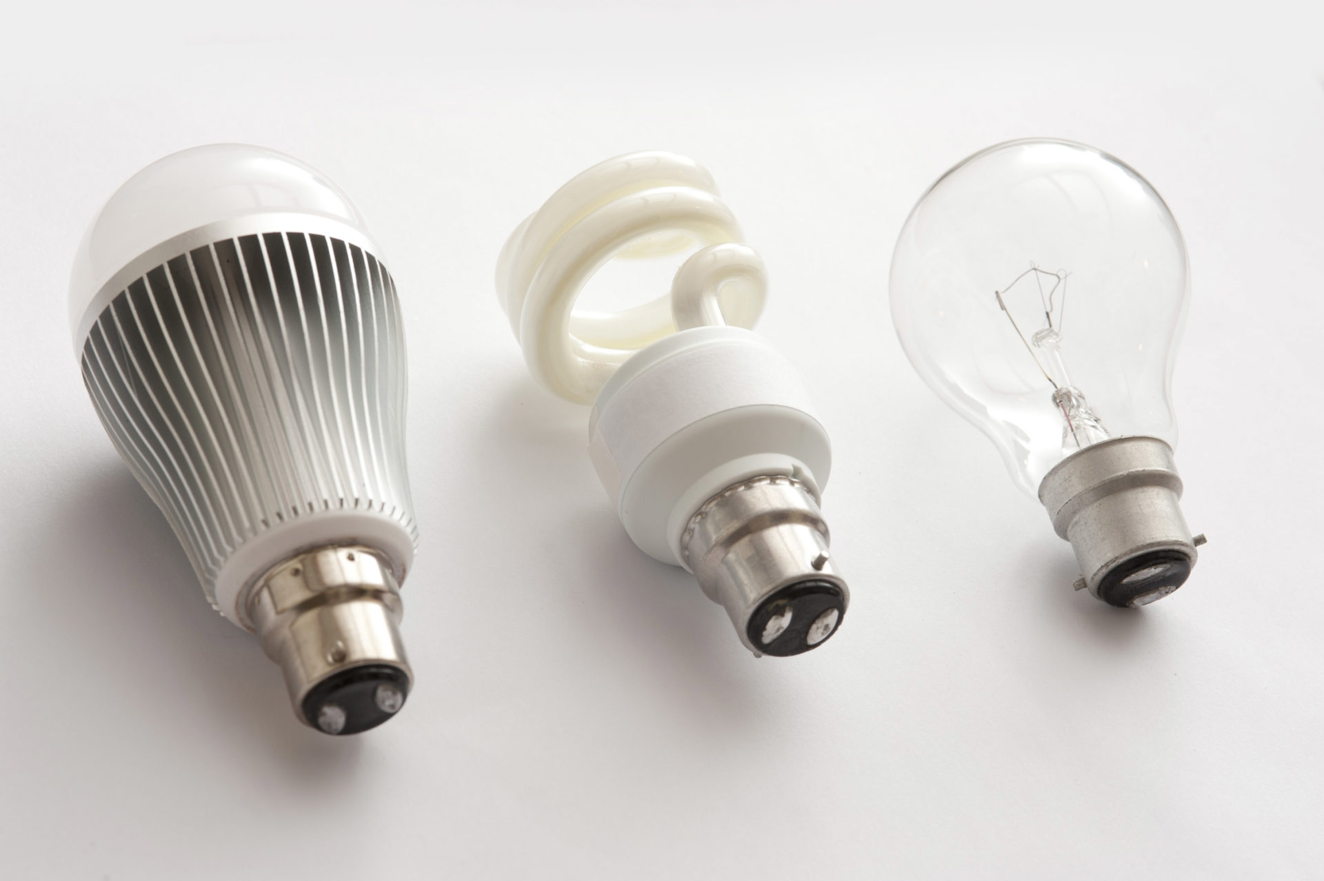 Three generations of light bulbs